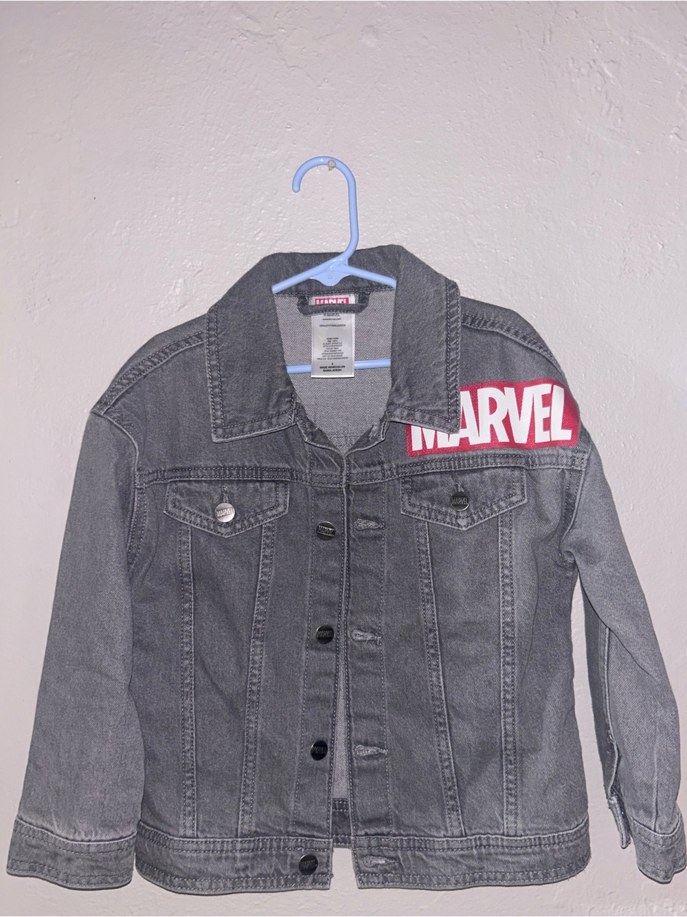 Marvel Grey Kids' Denim Jacket NWOT